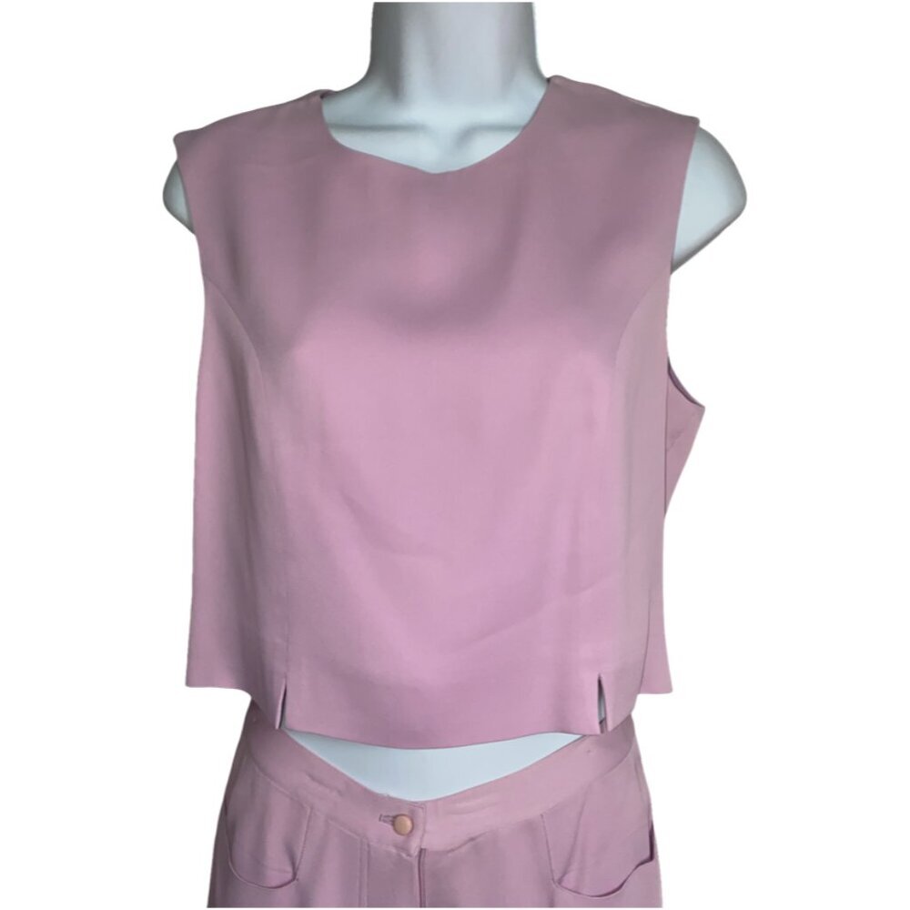 *CFR*2 Pc. Mauve Pink Pants Suit (Crop Top Sz.8, Pants Sz.6) - Picture 2 of 9